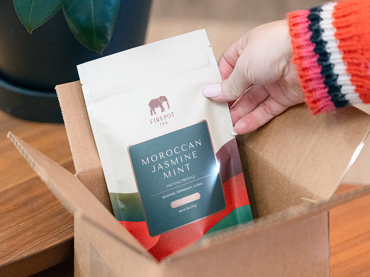 image of person holding loose leaf tea image of person holding loose leaf tea