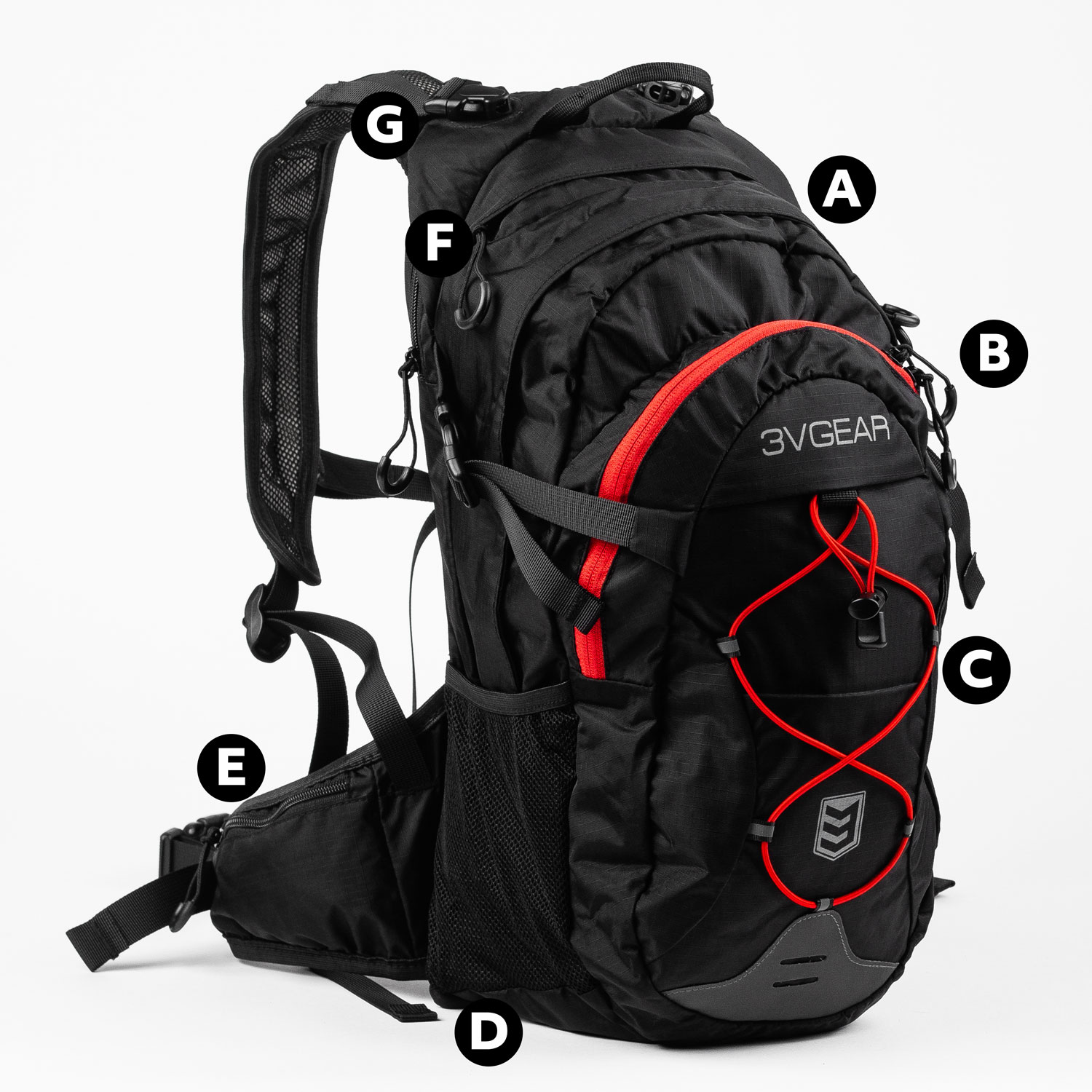 3v gear surge hydration backpack features